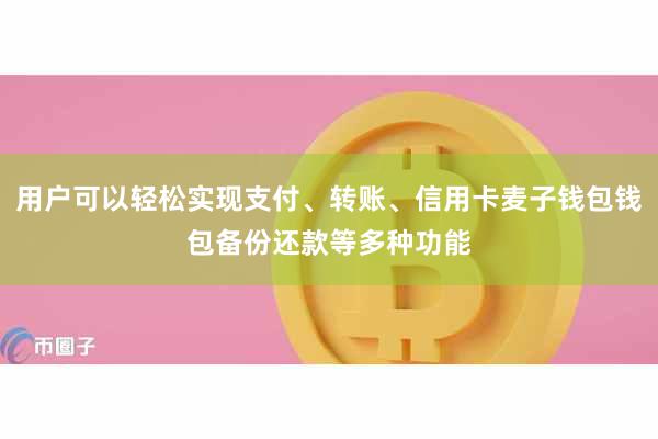 用户可以轻松实现支付、转账、信用卡麦子钱包钱包备份还款等多种功能