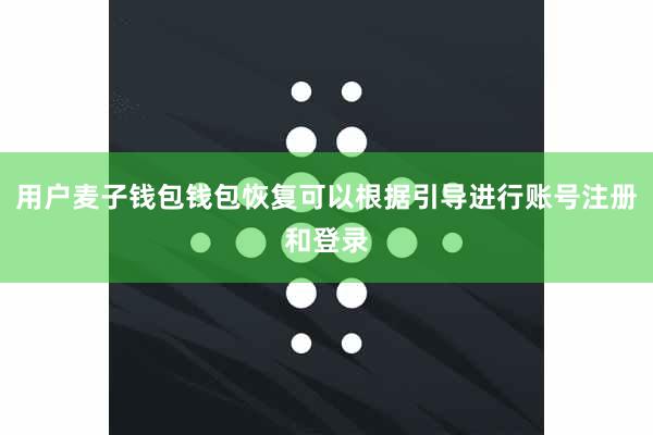 用户麦子钱包钱包恢复可以根据引导进行账号注册和登录