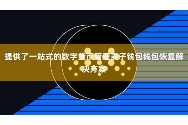提供了一站式的数字货币管理麦子钱包钱包恢复解决方案